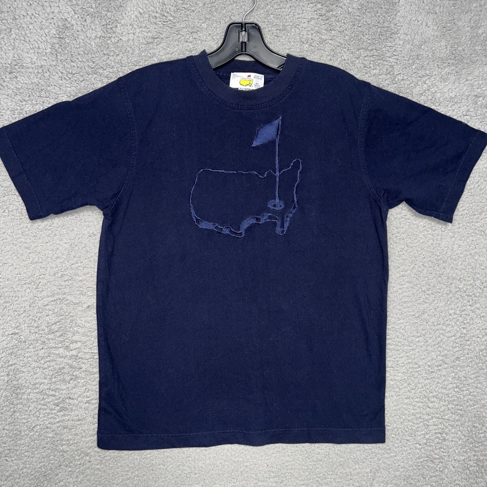 VTG Izod Club x Augusta‎ National Masters T Shirt Adult Sz M Blue Embroider Golf